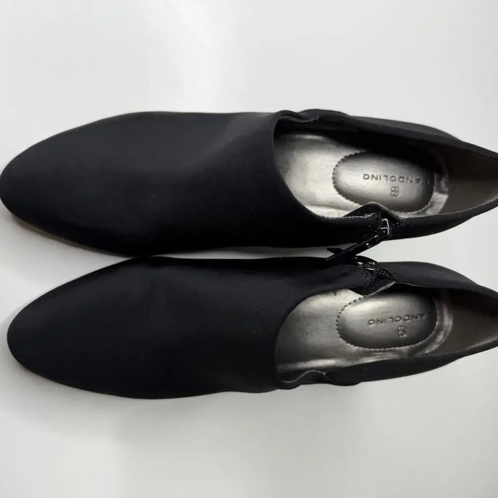 Bandolino Black Stretch Ankle Bootie Heels Sz‎ 8M – Sleek Minimalist Career Core